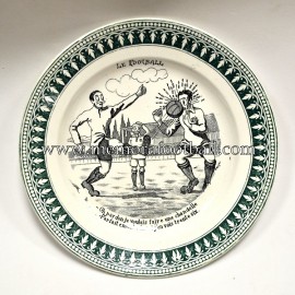 Plato de cerámica "LE FOOTBALL"  Francia 1930s