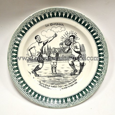 "LE FOOTBALL" ceramic plate, France 1930s