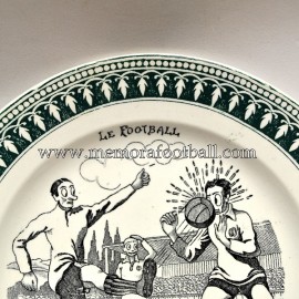 "LE FOOTBALL" ceramic plate, France 1930s