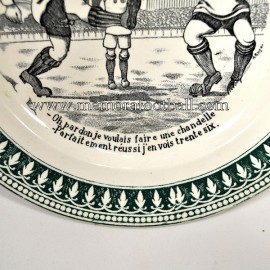 "LE FOOTBALL" ceramic plate, France 1930s