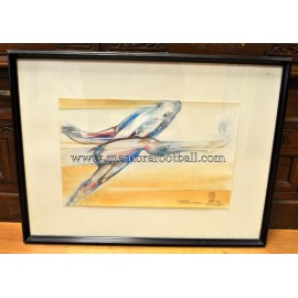 RCD Español framed drawing,  Jordi Alumá 1985