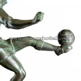 A spelter figure of a footballer c.1950 France