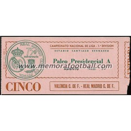 Real Madrid v Valencia CF 06-11-77 ticket