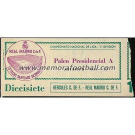 Entrada Real Madrid v Hércules CF 11-02-79