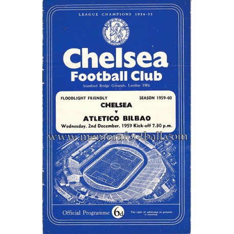 Chelsea v Atlético de Bilbao 02-12-1959 programme