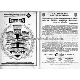 Programa CF Barcelona vs Atlético de Madrid 09-10-1954