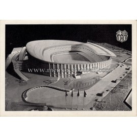 Nou Camp Stadium (FC Barcelona) scale model 1954 postcard