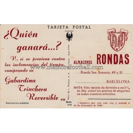 Tajeta postal del CF Barcelona campeón de liga 1947-48-49 