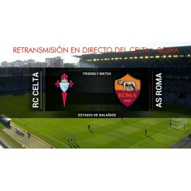 Banderín oficial del partido Celta de Vigo v AS Roma 13-08-2017