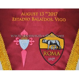 Banderín oficial del partido Celta de Vigo v AS Roma 13-08-2017