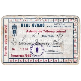 Tarjeta anual de socio del Real Oviedo, temporada 1979-80