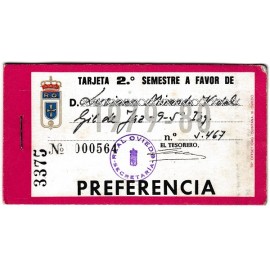 Real Oviedo Semiannual Membership Card, season 1979-80