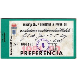 Tarjeta Semestral de socio del Real Oviedo, temporada 1981-82