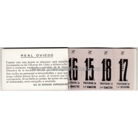 Real Oviedo Semiannual Membership Card, season 1982-83