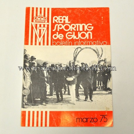 Real Sporting de Gijón vs Real Sociedad, march 1975 newsletter 
