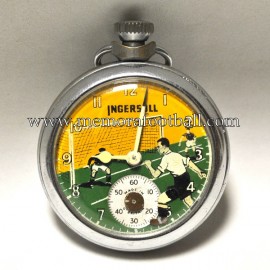 Reloj de bolsillo INGERSOLL con escena de fútbol 1950s