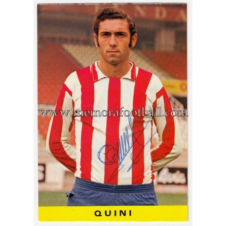 Tarjeta postal firmada de "QUINI" Sporting de Gijón 1972 