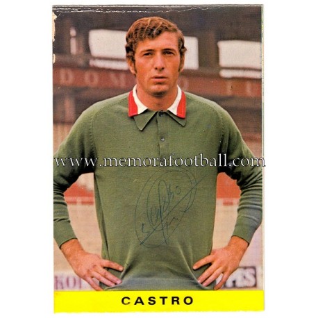 Tarjeta postal firmada de "CASTRO" Sporting de Gijón 1972 
