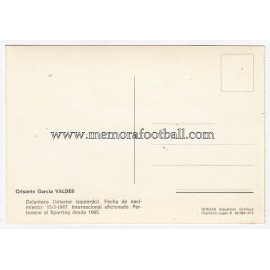 Tarjeta postal firmada de "TATI VALDÉS" Sporting de Gijón 1972 