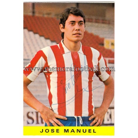 Tarjeta postal firmada de "JOSÉ MANUEL" Sporting de Gijón 1972 