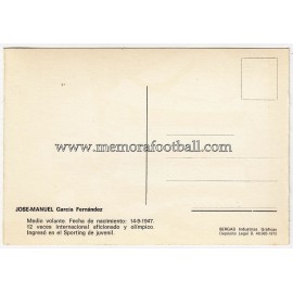 Tarjeta postal firmada de "JOSÉ MANUEL" Sporting de Gijón 1972 