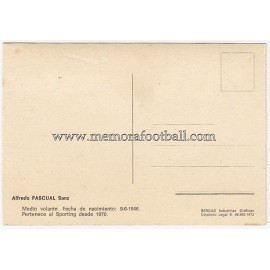 Tarjeta postal firmada de "PASCUAL" Sporting de Gijón 1972 