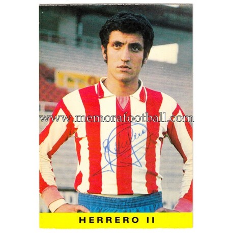"HERRERO II" Sporting de Gijón 1972 signed postcard