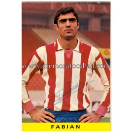 Tarjeta postal firmada de "FABIÁN" Sporting de Gijón 1972 