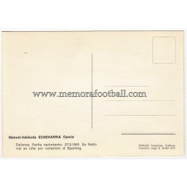 Tarjeta postal firmada de "ECHEVARRÍA" Sporting de Gijón 1972