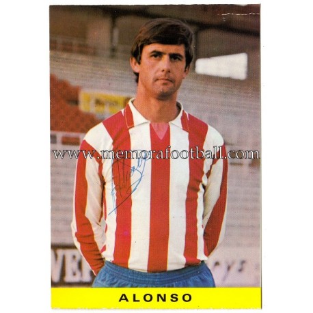 Tarjeta postal firmada de "ALONSO" Sporting de Gijón 1972