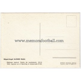 Tarjeta postal firmada de "ALONSO" Sporting de Gijón 1972