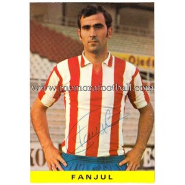 Tarjeta postal firmada de "FANJUL" Sporting de Gijón 1972