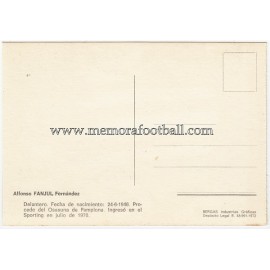 Tarjeta postal firmada de "FANJUL" Sporting de Gijón 1972