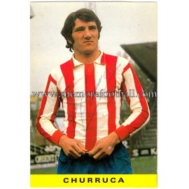 Tarjeta postal firmada de "CHURRUCA" Sporting de Gijón 1972