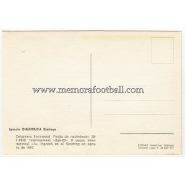 Tarjeta postal firmada de "CHURRUCA" Sporting de Gijón 1972
