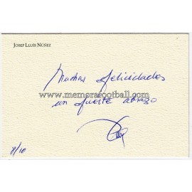 Josep Lluis Núñez (FC Barcelona president) autograph