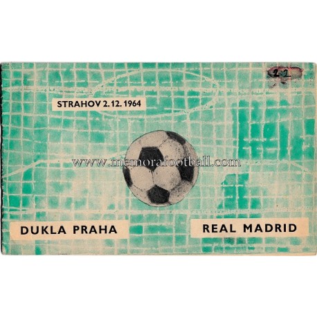 Dukla Prague v Real Madrid (European Cup) 1964/65 programme