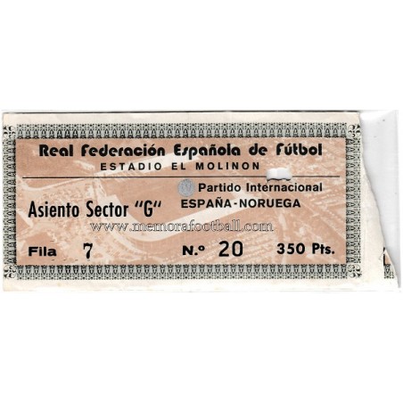 Entrada España vs Noruega 29-03-1978