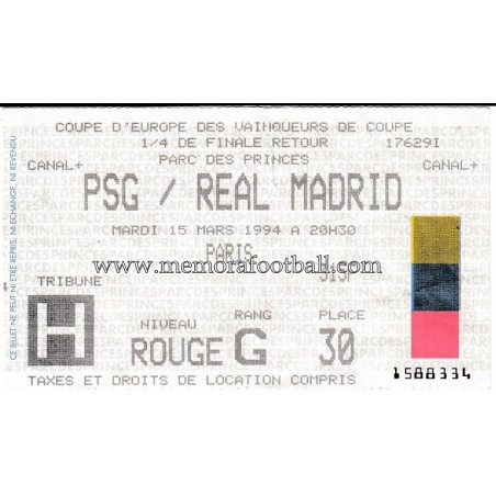 Ticket Original PSG Vs AS Monaco 1991 – Billet De Match – Équipe France, Luxembourg