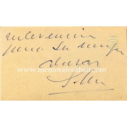 Real Madrid CF visiting card. Handwritten and signed by Santiago Bernabeu 1950-1960