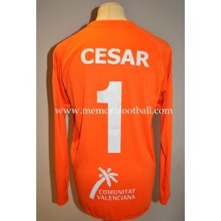 "CÉSAR" nº1 portero Villareal CF LFP 2011-2012 UEFA camiseta emitida para partido