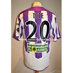 "TOTE" Real Valladolid nº20 LFP 2004/2005 home match worn shirt 