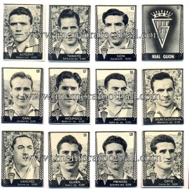 12 Cromos Real Gijón 1953-54 equipo completo