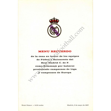 Real Madrid CF - Dinner tribute 03-05-1967