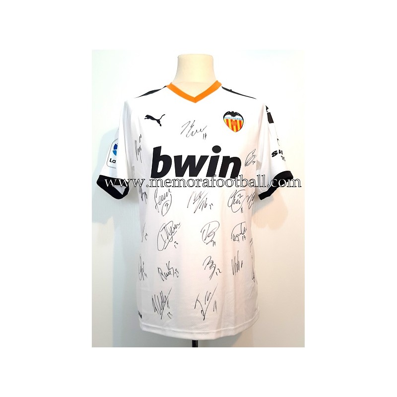 asesinato Velas Sobretodo Valencia CF 2019-20 camiseta firmada por la plantilla