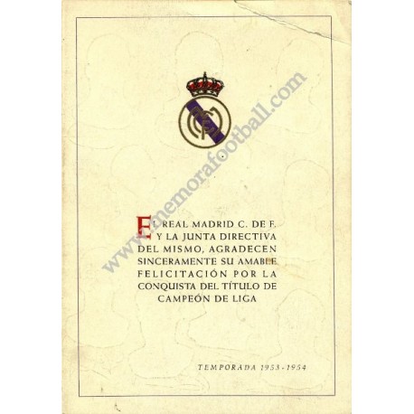 Real Madrid, Campeón de Liga 1953-54