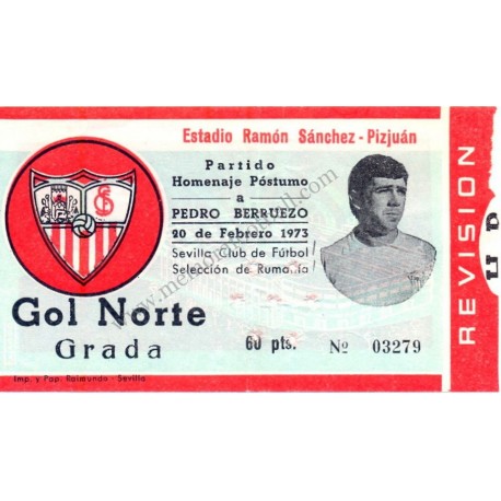 Sevilla vs Romania National Team "Pedro Berruezo Testimonial" 1973 Sevilla vs Romania National Team "Pedro Berruezo Testimonial" 1973