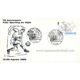 Sobre del 75 Aniversario Sporting de Gijón, 1980