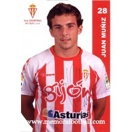 "Juan Muñiz" Sporting de Gijon, Tarjeta firmada