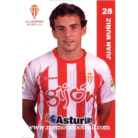 "Juan Muñiz" Sporting de Gijon signed card